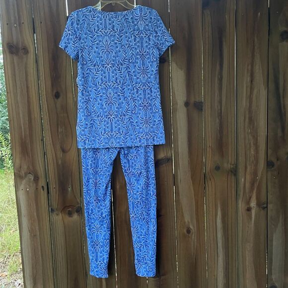 LILLY PULITZER Henley TOP Pajama SET XXS Abaco Blue Have it Both Rays NWOT - Picture 4 of 6